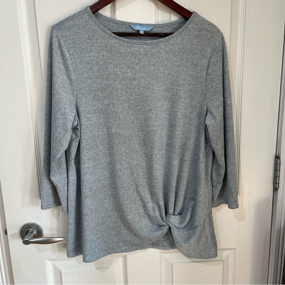 Penmans pale blue 3/4 sleeve top with knot tie in front size XL - Picture 3 of 10